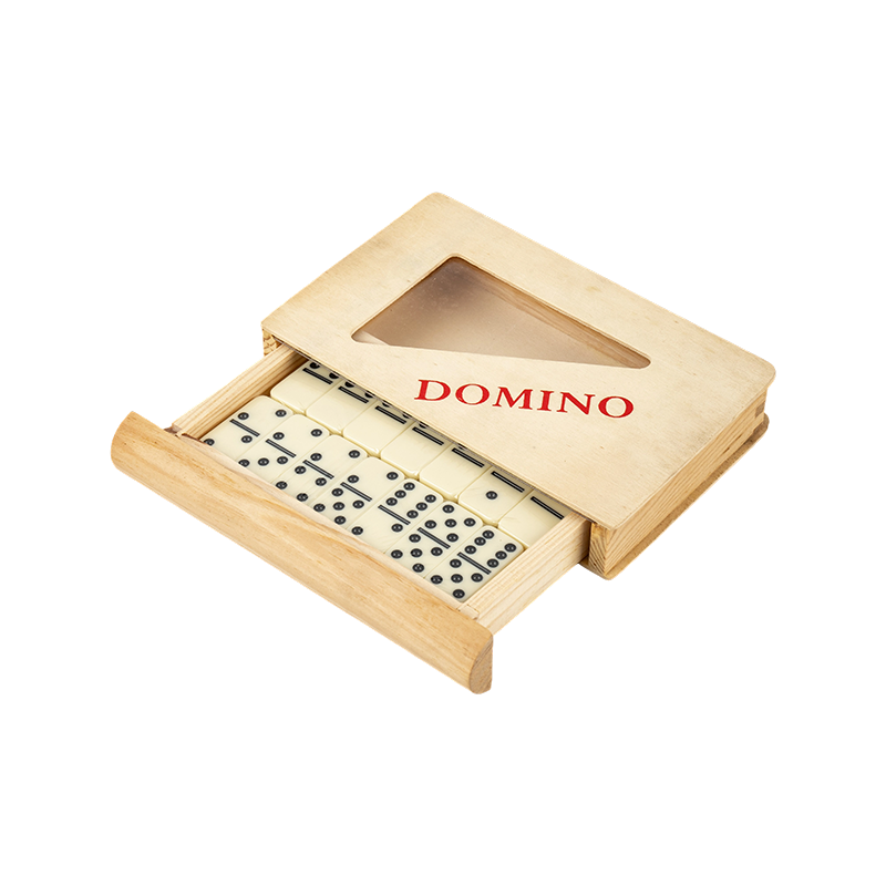Kotak Kayu Gaya Laci Double Six Domino