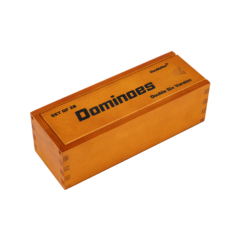 Kotak kayu gaya log Double Six Domino