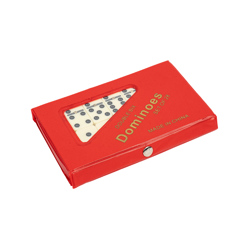 Double Six Dominoes Ditetapkan Dengan Kes PVC Merah 