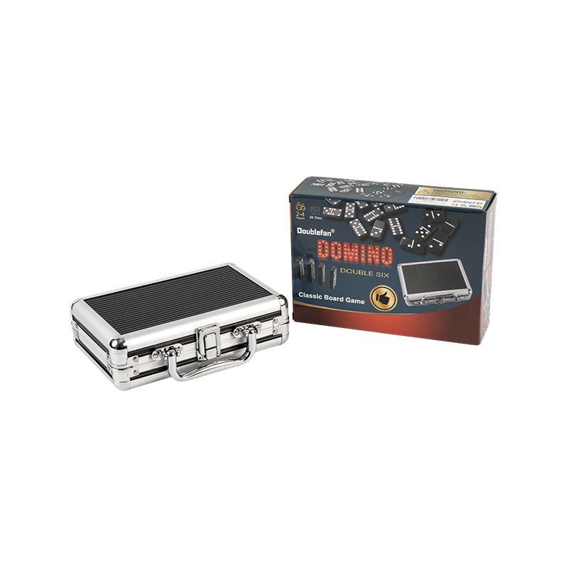 Portable Double Six Dominoes dalam Kotak Aluminium