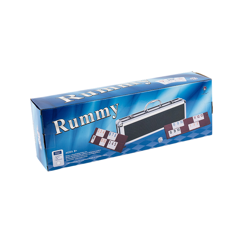 2-4 pemain permainan papan rummy mudah alih dengan kes aluminium