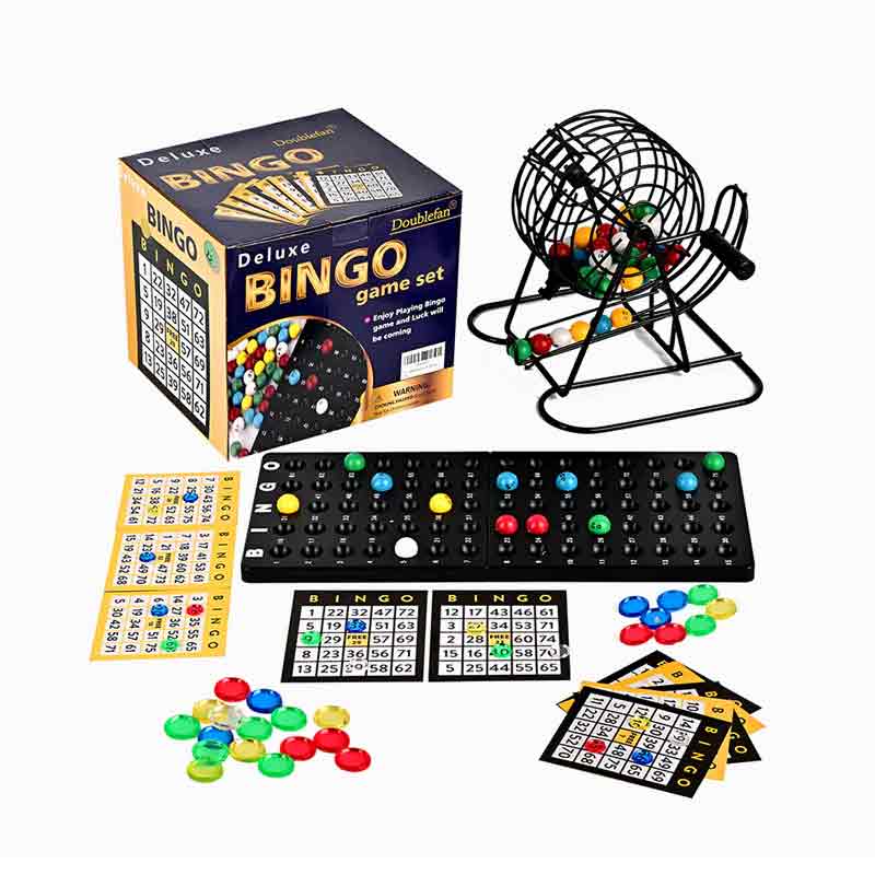 Set permainan bola bingo yang berwarna -warni parti keluarga